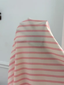 Moonlight&Mama Women's Casual Pink & White Striped Button Front Crew Neck Pullover Maternity Long Nightgown - Multicolor - View 8