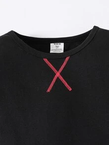SHEIN 青少年男孩休閒舒適長袖上衣與格紋長褲套裝，修身睡衣套裝，適合居家穿著 - 彩色 - 查看 4