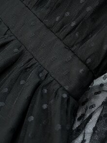 SHEIN Women's Polka Dot Chiffon Black Elegant Dress - Black - View 6