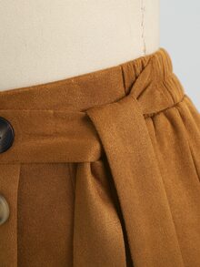 Balvessa Women's Solid Color Casual Versatile Daily Wear Long Pants Fall/Winter - Brown - View 5