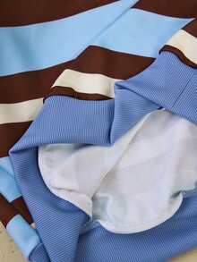 SHEIN Sovereign Charm بلوزة رياضية كاجوال مخططة للنساء - متعدد الألوان - مشاهدة 6