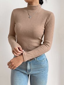 SHEIN BASICS 女士T恤 - 黑色 - 查看 3