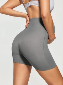 SHAPORA 1pc Maternity Solid Color Seamless High Waist Fitted Comfortable Panties - Dark Grey - View 2