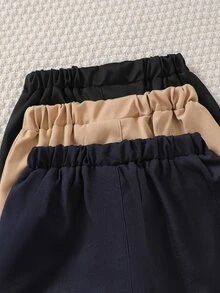 SHEIN 3件裝小男孩休閒簡約西裝長褲，適合日常穿著與戶外場景 - 彩色 - 查看 6