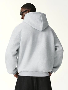 STYNVO Men's Solid Color Casual Everyday Hoodie - Grey - View 2