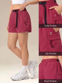 OutZeal Women Outdoor Shorts Hiking Camping Water-Resistant Adjustable Waist With Pockets - Hot Pink - View 3