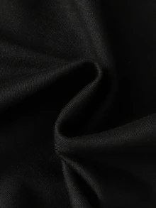 SHEIN Elladie kids 少女學院風黑色蝴蝶結印花對比色POLO領上衣＋寬腿褲休閒兩件套穿搭 - 黑色 - 查看 6