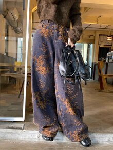 DAZY Tween Girl) Jacquard Loose Straight Leg Casual Washed Denim Pants Autumn/Winter Everyday Jeans - Blue - View 6