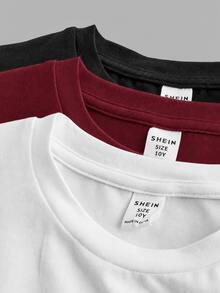 SHEIN Girlism 3PCS Tween Girls T-Shirts - Multicolor - View 3