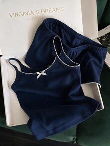 Franclia Women Two-Piece Outfits - Navy Blue - View 5