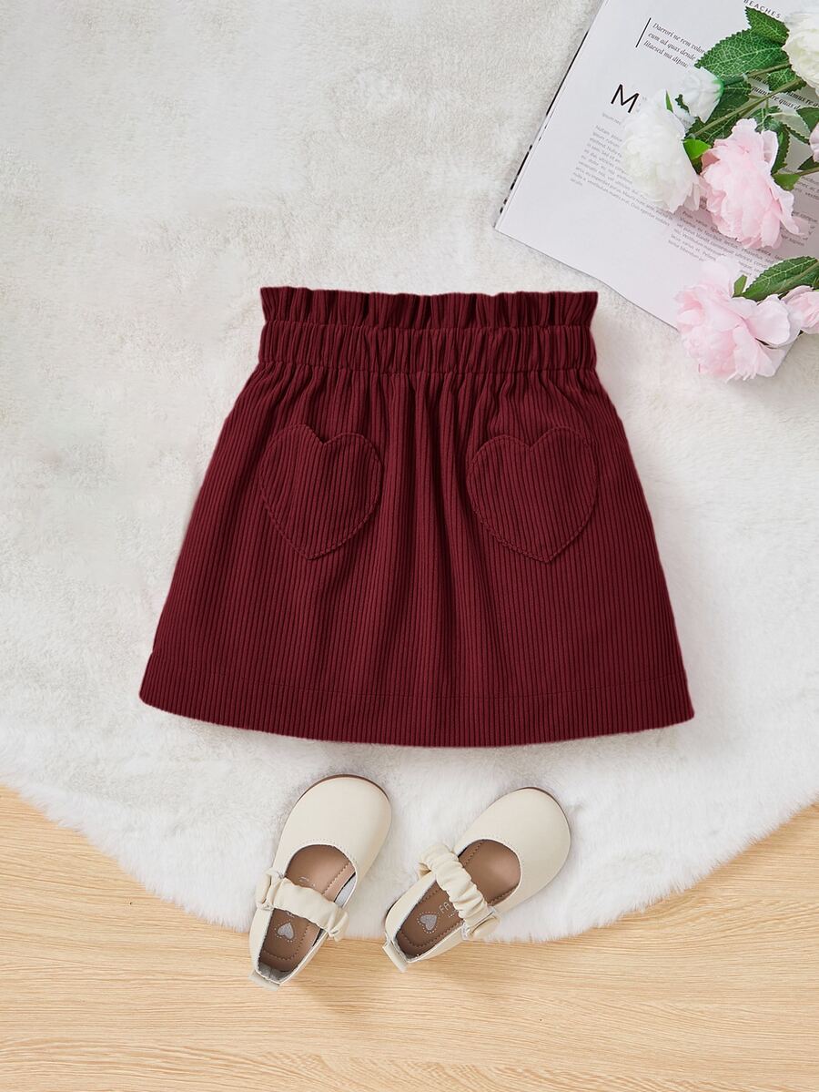 SHEIN Kids Young Girls Skirts - Red - View 1