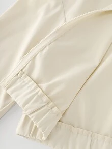 Balvessa Women's 2 Pieces Set, Women's Daily Commute Casual 2 Pieces Set, Solid Color Outfit, Jacket 2 Pieces Set, Women's Elegant 2 Pieces Set - Apricot - View 5