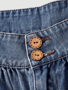 LUMIGAL Women's Cargo Pocket Wide Leg Loose Casual Denim Jeans - Dark Wash - View 5