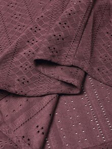Genlund 男士度假休閒刺繡鏤空鈕扣襯衫 - 紅木色 - 查看 7