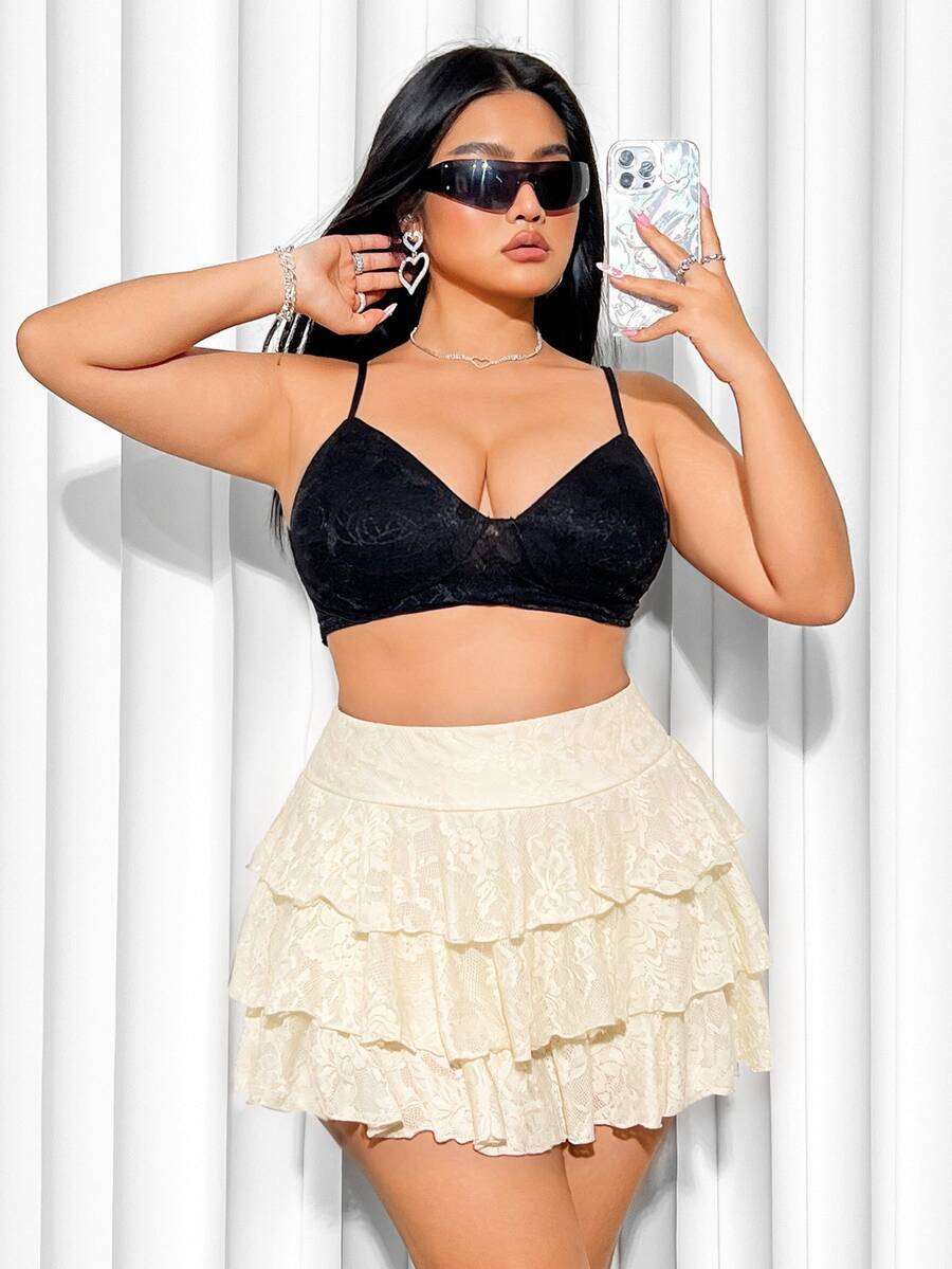 SHEIN ICON Faldas Extra Grande - Albaricoque - Ver 1