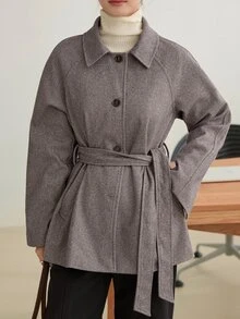 Dazy-Less Women Overcoats - Brown - View 1