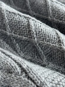 Elamini Minimalist Women's Autumn/Winter Grey Fitted Knit Vest Sweater Tank Top - Grey - View 7