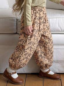 DAZY 2pcs/Set Young Girl Ditsy Floral Elastic Waist Tapered Pants - Multicolor - View 7