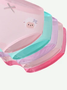 SHEIN Celana Dalam Katun Lucu untuk Anak Perempuan, dengan Desain Hewan Menggemaskan seperti Domba, Anak Kucing, Unicorn, Kelinci dan Kapibara, Tersedia dalam Berbagai Warna dan Motif, Cocok untuk Semua Musim. Set 5 Potong. - MultiWarna - View 5
