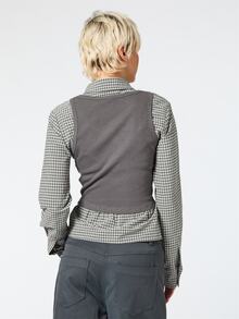 COUREZ FITTED LONG SLEEVE SHIRT WITH RIB VEST - Grey - View 3