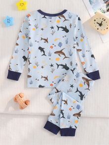 Young Boy 1 Set Fitted Casual Minimalist Cartoon Pattern Undershirt, Suitable For Autumn/Winter - Multicolor - View 6