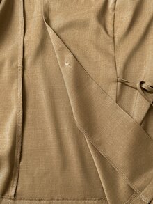 Auvina Women Plus Size Khaki Cinched Waist Blazer Jacket With Side Drawstring Tie-Up Design Flattering Figure Ruched Gold Buttons Commute Top Spring Autumn Elegant High-End New Versatile Outerwear - Brown - View 7