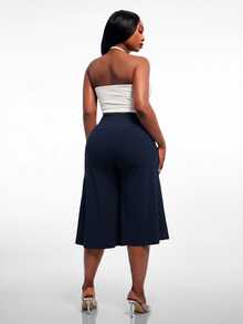 SHEIN SXY Plus Size Pants - Navy Blue - View 2