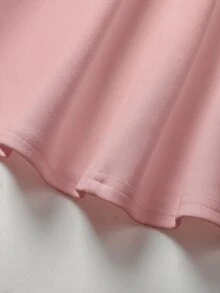 SHEIN Pitira Teen Girls Pink Elegant 3D Floral Decor Waist-Cinching A-Line Sleeveless Dress, Formal Wear - Pink - View 8