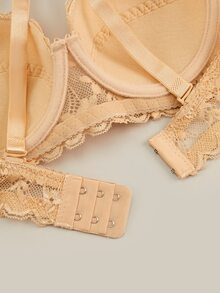 Bralution Women's Solid Color Lace Patchwork Bow Decor Comfortable Elegant Bustier - Multicolor - View 4