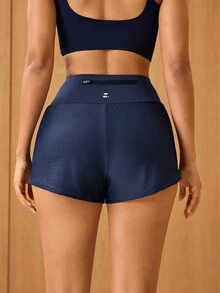 OutZeal Women Sports Shorts Gym Workout Running High Waist Tummy Control Built-In Shorts 2-In-1 Design - Royal Blue - View 10