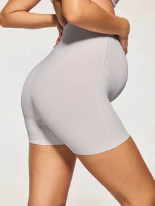 SHAPORA 1pc Maternity Solid Color High Waist Panties - White - View 2