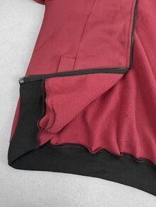 SHEIN Solid Color Maternity Hoodie Jacket 3-In-1 Outerwear For Home - Red - View 9