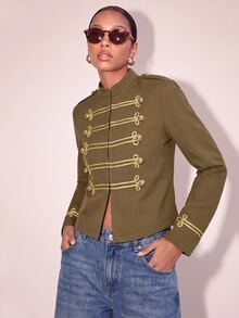 Zivah Women's Button-Up Long Sleeve Casual Jacket - Olive Green - View 6
