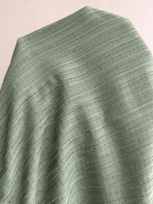 Elaquor Plus Contrast Binding Peplum Top & Wide Leg Pants Fall - Green - View 8
