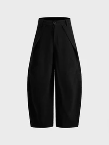 EASEVO Men's Plus Size Solid Color Casual Daily Travel Long Pants With Pockets - Black - View 2