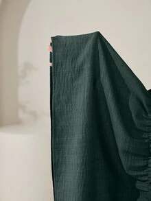 Veilorie 女款純色百褶休閒派對阿拉伯風洋裝 - 墨綠色 - 查看 7