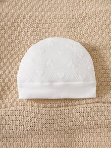SHEIN 新生兒秋冬款熊貼布裝飾連身衣 可愛休閒 親膚材質 適合日常穿著 - 白色 - 查看 7