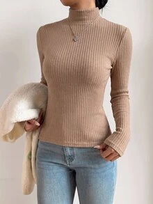 SHEIN BASICS 女士T恤 - 黑色 - 查看 5