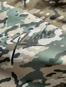 PAVTROS 男士街頭風熱銷INS風格迷彩印花布料設計豬鼻子扣抽繩縮褶工藝日常穿搭男友丈夫禮物週年紀念禮物萬聖節禮物迷彩夾克外套 - 彩色 - 查看 7