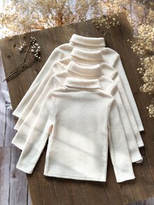 SHEIN Emery Rose Kids 4件裝少女T恤 - 杏色 - 查看 7