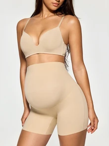 SHAPORA 1pc Simple Comfortable Maternity Panties - Khaki - View 2