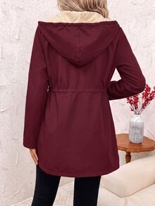SHEIN Clasi 女款豹紋可反穿連帽夾克外套 - 乾枯玫瑰色 - 查看 2