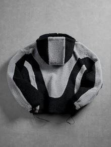 Manfinity Roghcode Men's Fashion Sports Fleece Patchwork Jacket - Multicolor - View 2