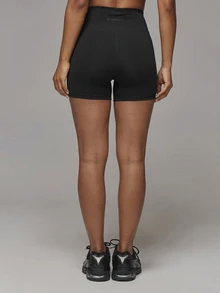 Musera Sport Dipped V Front Back Logo Printed Fitted Active Legging An Fitted Mini Short Active Multipack Sport Essentials Basics Autumn Fall Winter - Black - View 6