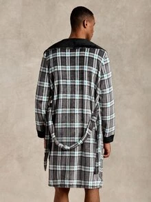 EverLounge Men's British Style Plush Plaid Robe - Multicolor - View 2
