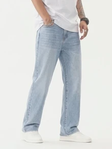 QuarKem Men's Street Style Casual Blue Denim Jeans - Light Wash - View 4