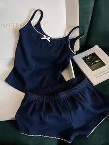 Franclia Women Two-Piece Outfits - Navy Blue - View 4