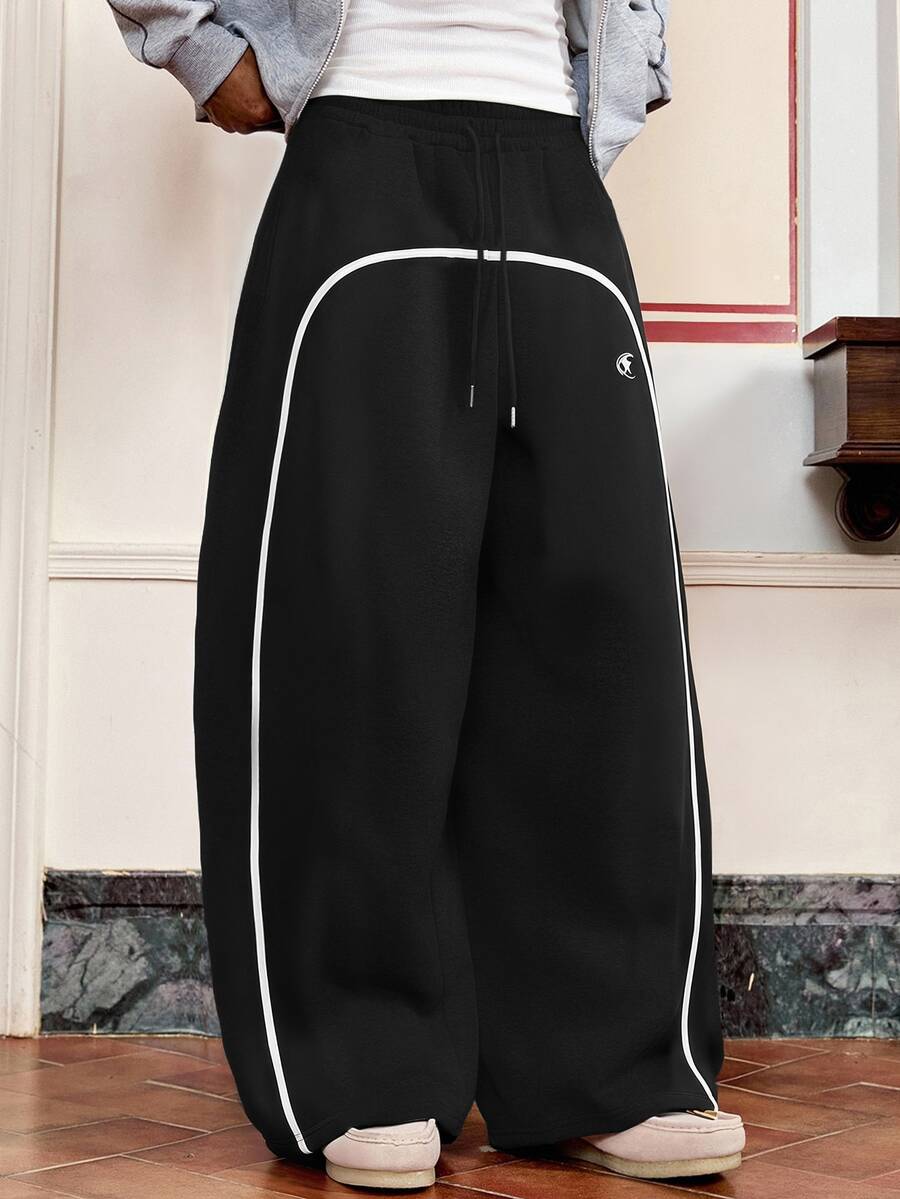 SWAVVY Men's Casual Dark Gray Long Pants Standard Size Sweatpants Clean Design With Pockets Curved Leg - Black - View 1