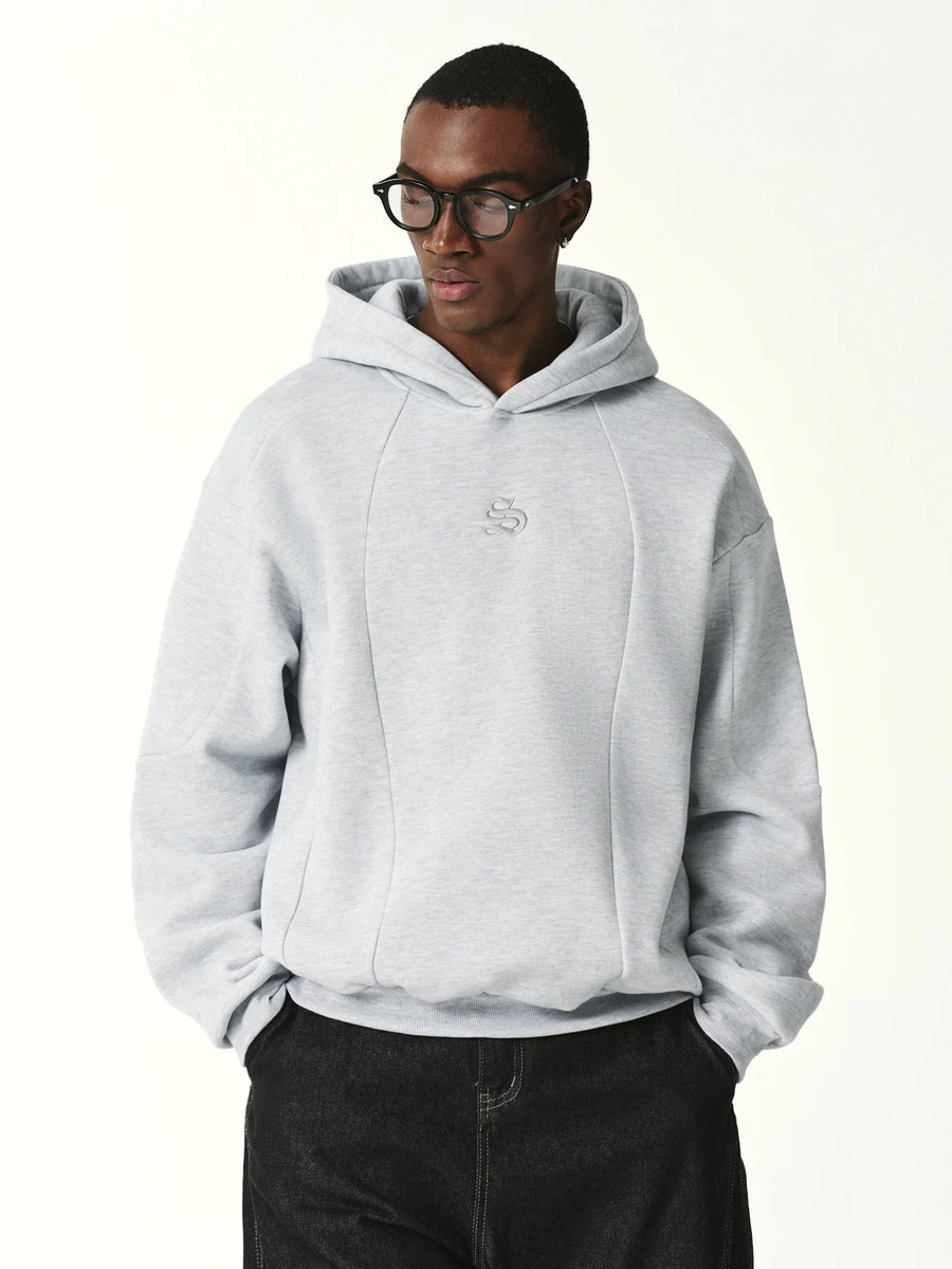 STYNVO Men's Solid Color Casual Everyday Hoodie - Grey - View 1