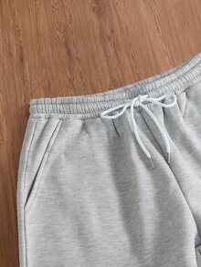 SWAVVY 男士休閒寬鬆長褲 春秋冬夏季 標準尺寸 刺繡黑色雪洗 - 灰色 - 查看 5